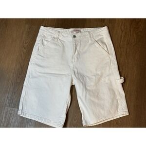 Women's Lucky Brand White Carpenter Shorts Size 8 Casual Summer Denim